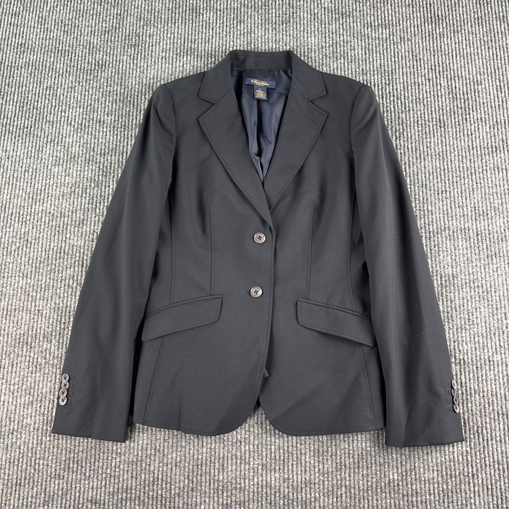 Brooks Brothers Blazer Womens 4 Navy Wool Stretch Milano Fit Career Work Jacket